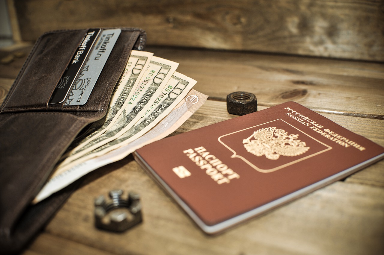 passport, wallet, money
